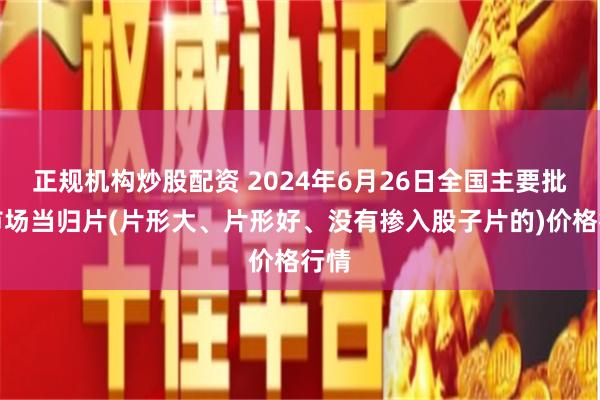 正规机构炒股配资 2024年6月26日全国主要批发市场当归片(片形大、片形好、没有掺入股子片的)价格行情