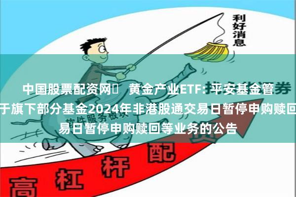 中国股票配资网	 黄金产业ETF: 平安基金管理有限公司关于旗下部分基金2024年非港股通交易日暂停申购赎回等业务的公告