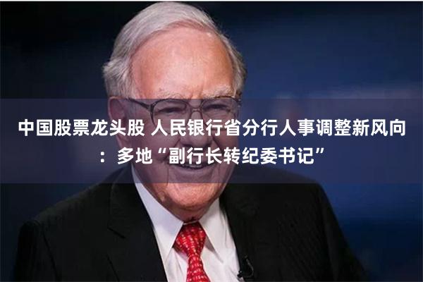 中国股票龙头股 人民银行省分行人事调整新风向：多地“副行长转纪委书记”