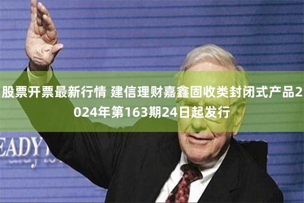 股票开票最新行情 建信理财嘉鑫固收类封闭式产品2024年第163期24日起发行