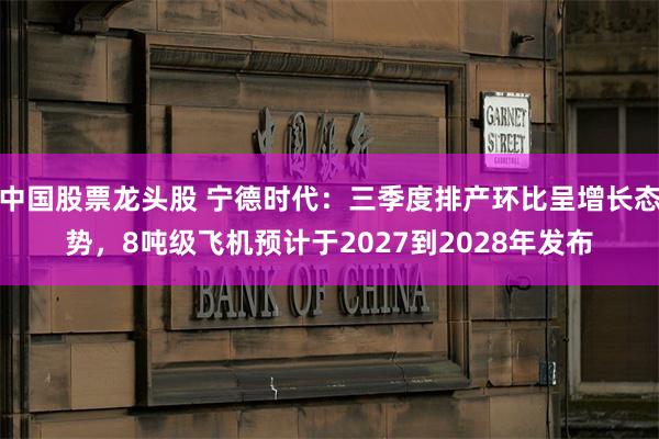 中国股票龙头股 宁德时代：三季度排产环比呈增长态势，8吨级飞机预计于2027到2028年发布