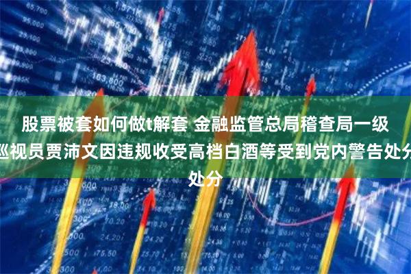 股票被套如何做t解套 金融监管总局稽查局一级巡视员贾沛文因违