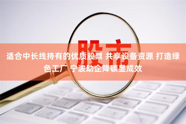 适合中长线持有的优质股票 共享设备资源 打造绿色工厂 宁波助